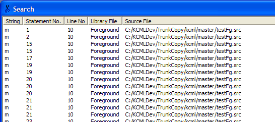 Search Results Window